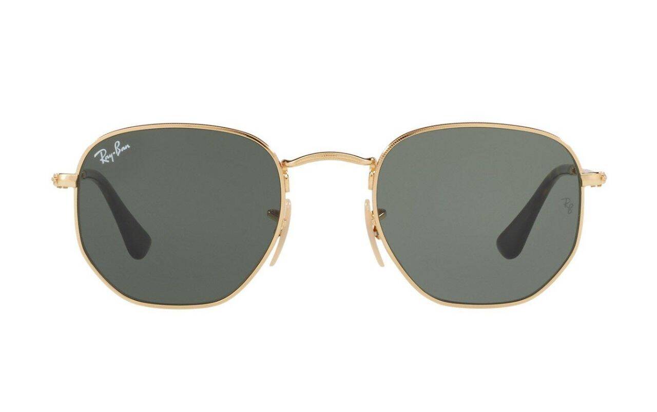 Óculos de Sol Ray-Ban Hexagonal Flat Dourado | R$ 590. Foto: Divulgação