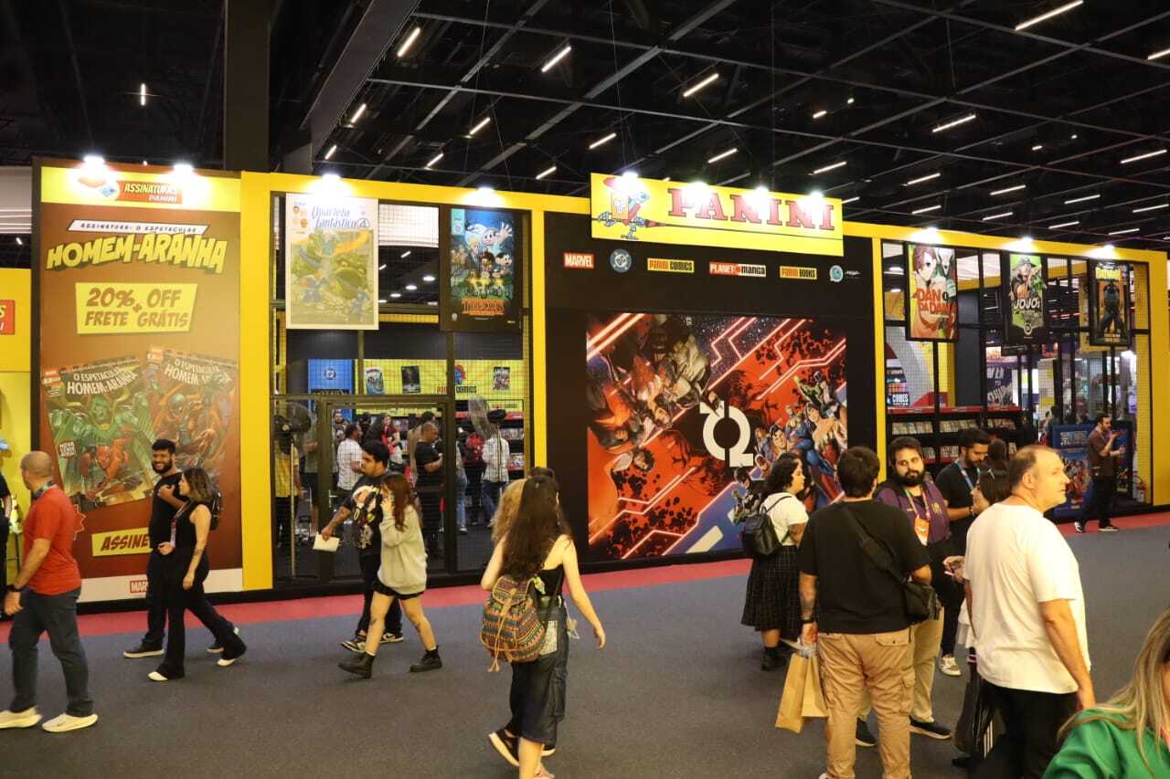 Panini apresenta lançamentos, itens exclusivos e novidades para 2026 em estande próprio na CCXP. Foto: Pedro H. Lopes/Portal iG