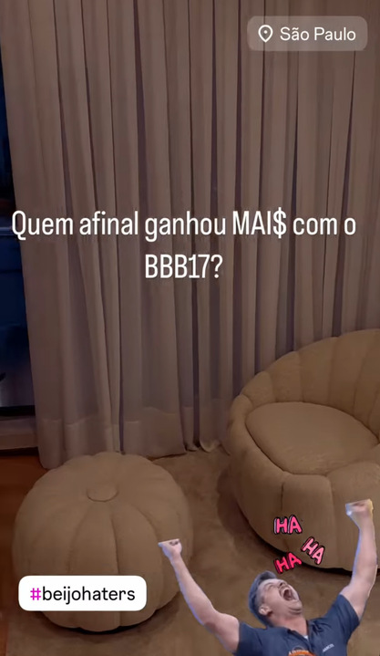 Stories de Marcos Harter Reprodução: Instagram