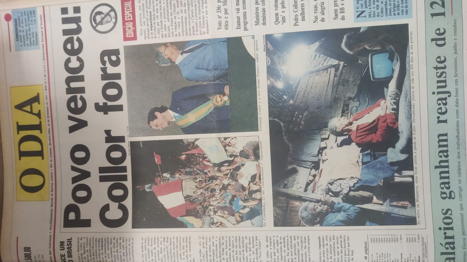 Impeachment do ex-presidente Collo. Foto: Reprodução