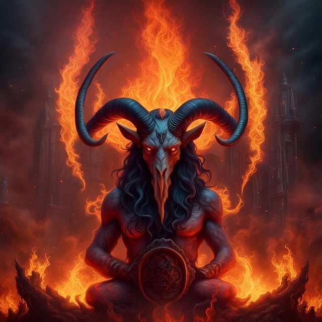 A figura de Baphomet - uma espécie de cabra com chifres - vem causando polêmica há séculos. E suscita discussões sobre sua representatividade na religião, nos costumes, nas crenças.  Reprodução: Flipar