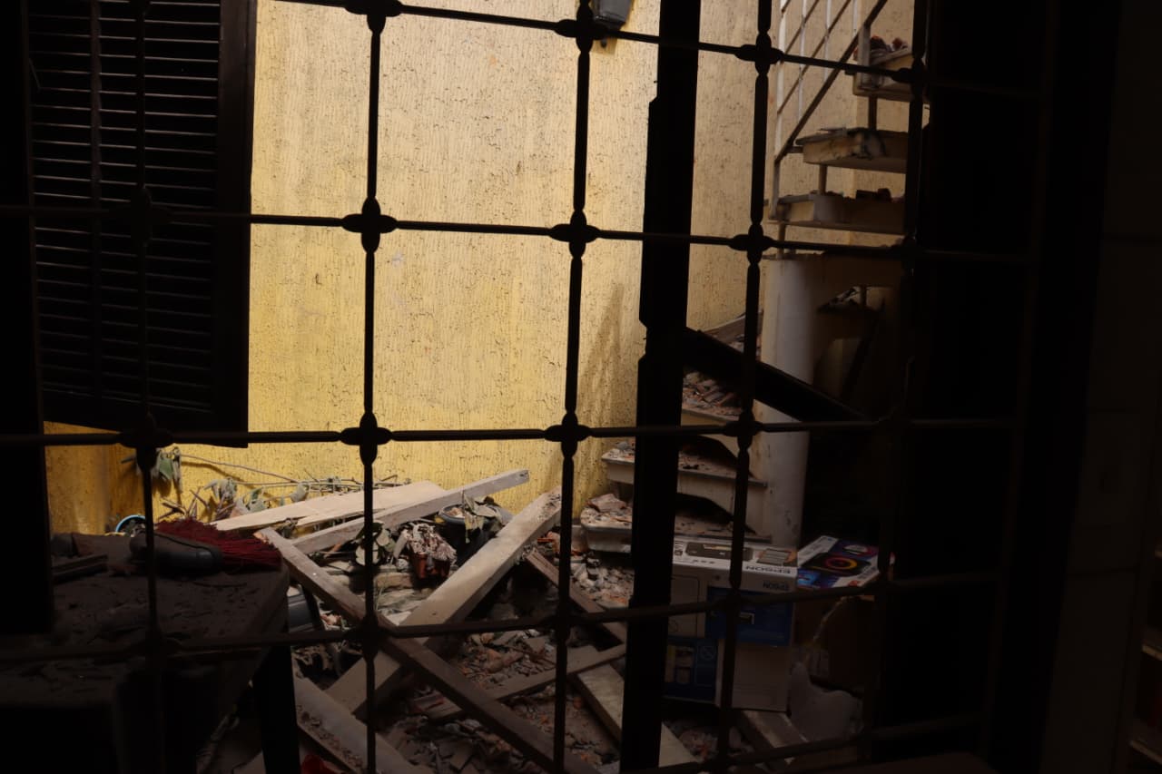 Residência sanificada pela explosão. Foto: Foto: Bruno Barros