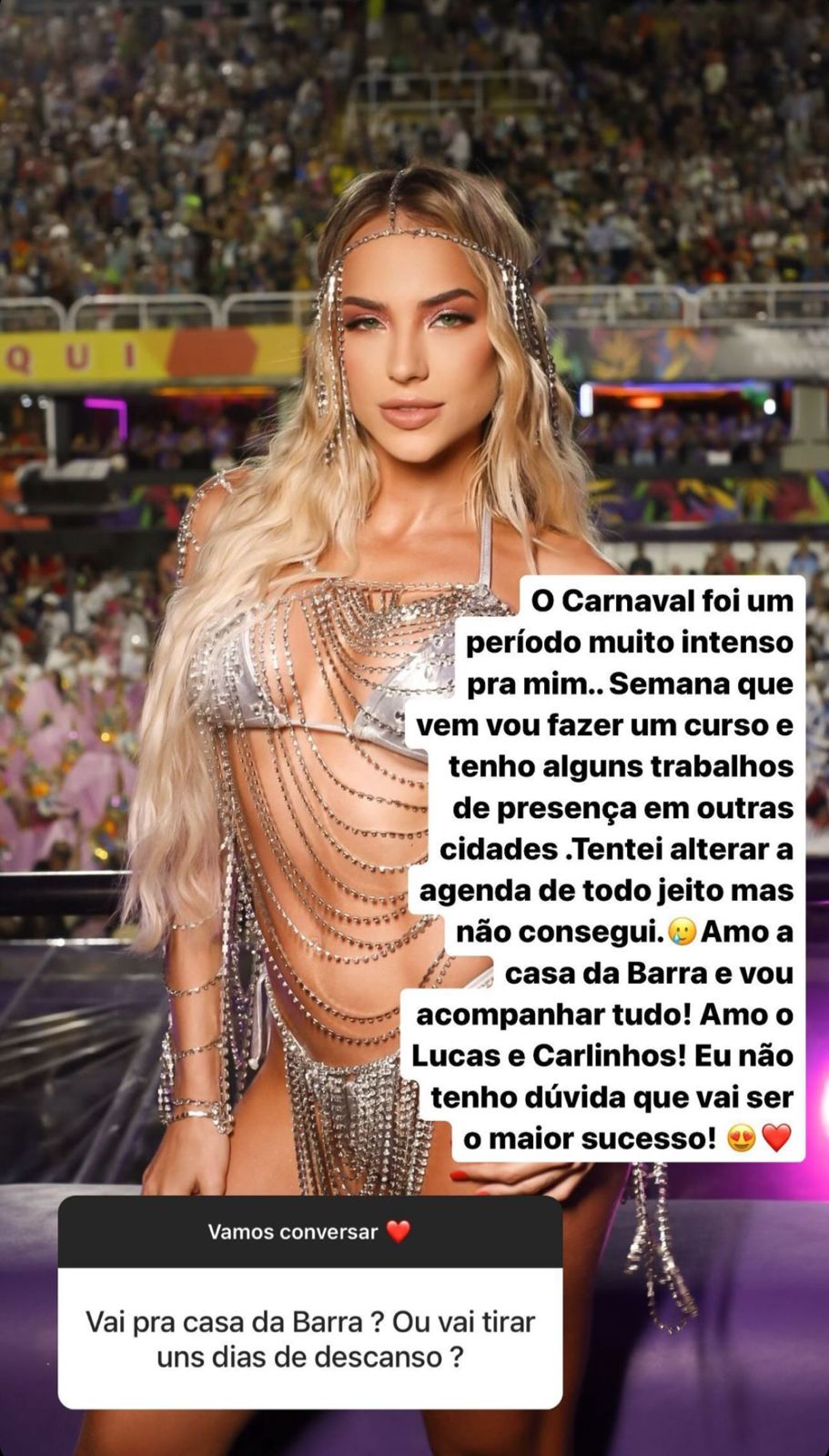 Gabi Martins comenta falha no Carnaval ao ficar com seios à mostra Reprodução/Instagram - 15.02.2024