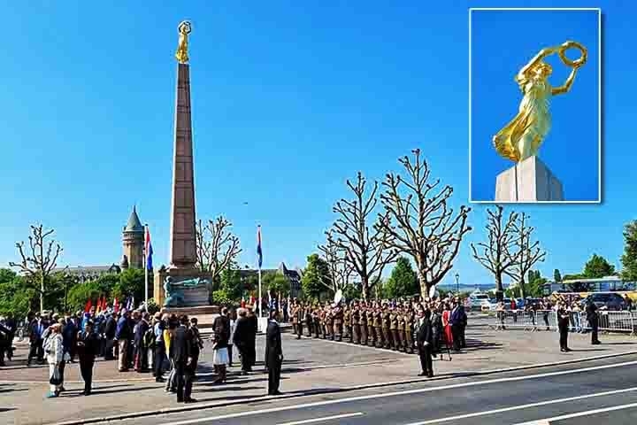 Monument of Remembrance: Esse é um dos marcos mais emblemáticos da cidade de Luxemburgo, localizado na Place de la Constitution, no coração do centro histórico. Inaugurado em 1923, ele foi construído em homenagem aos luxemburgueses que perderam suas vidas durante a Primeira Guerra Mundial e em outros conflitos. Reprodução: Flipar