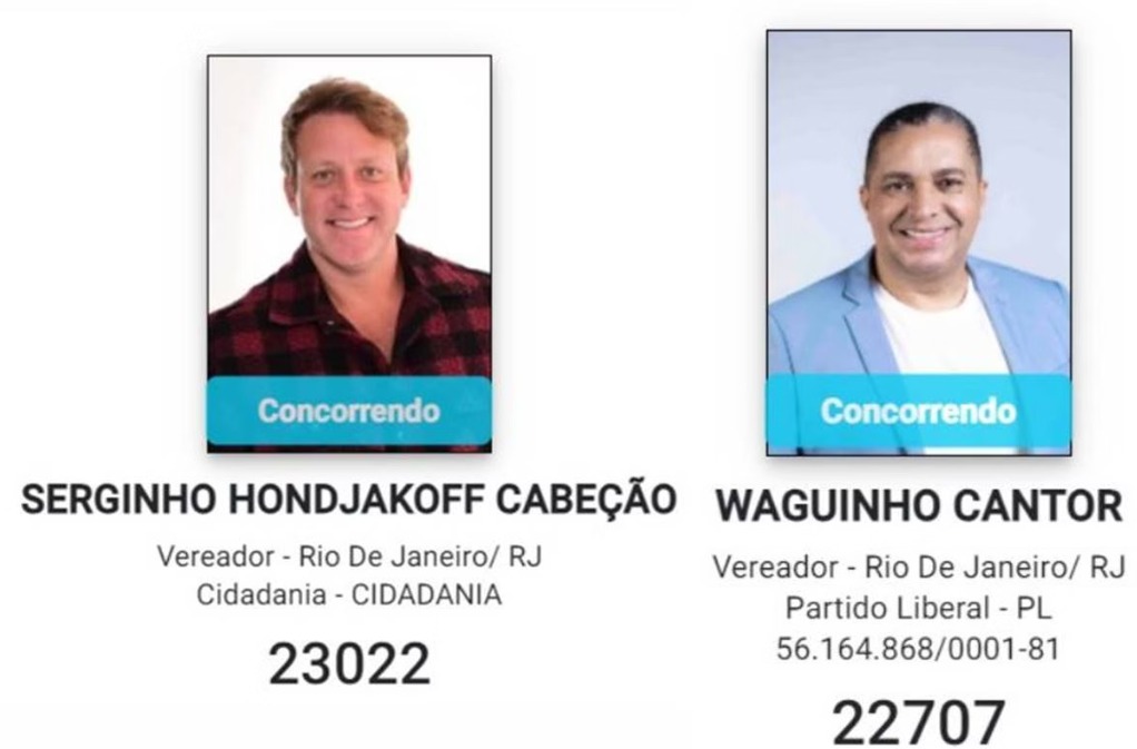 Candidatos famosos nas Eleições de 2024 Reprodução: TSE