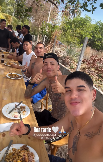 Os amigos almoçara, juntos.. Foto: Reprodução/Instagram