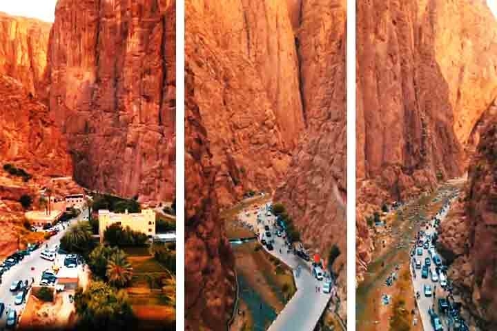 Escondida em meio às gargantas avermelhadas de Dadès, essa aldeia distante dos roteiros turísticos tradicionais é acessível por estradas sinuosas que cortam uma paisagem montanhosa. Reprodução: Flipar