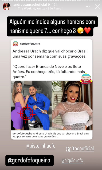 Stories de Andressa Urach Reprodução: Instagram