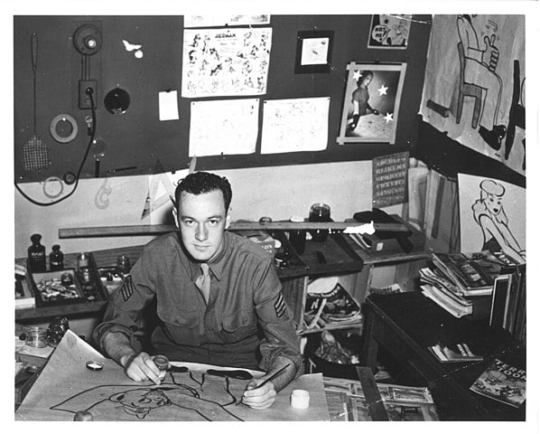 Lee teve que interromper o trabalho para servir ao Exército e só voltou após a guerra, em 1945. Mas, por causa do trauma deixado pela guerra, não havia ambiente nos EUA para obras que envolvessem lutas e batalhas. Lee teve que se conformar e escrever sobre outros temas. Reprodução: Flipar