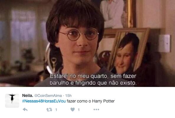 O personagem Harry Potter também foi utilizado nas brincadeiras. Foto: Reprodução/Twitter