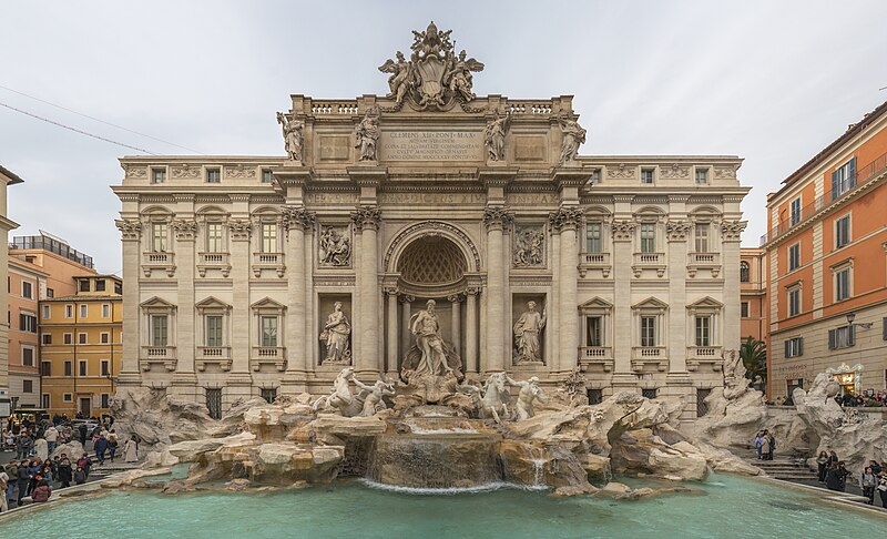 A Fontana di Trevi é uma das maiores atrações turísticas não só de Roma como de toda a Itália. E é um monumento que tem ligação com a superstição em busca de sorte. A visitação está limitada a 400 pessoas por vez. 
 Reprodução: Flipar