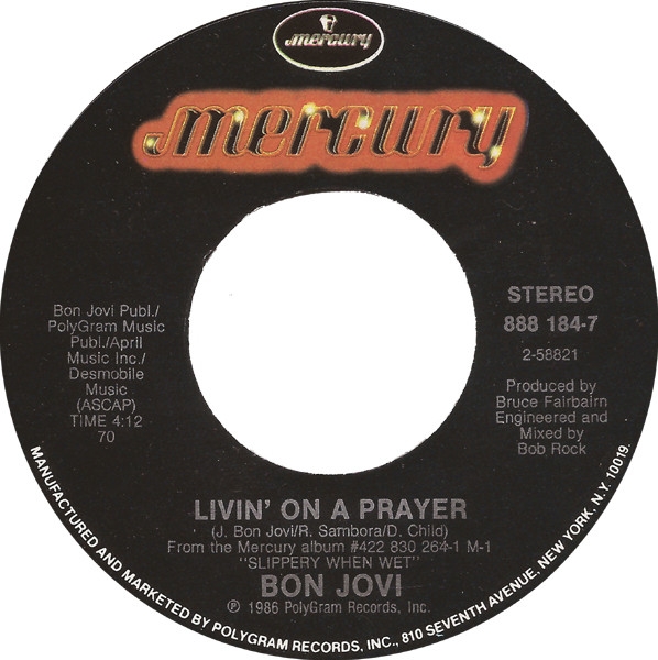 8) “Livin’ on a Prayer” – Bon Jovi