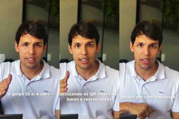 Ao escanear o código, o cliente é direcionado para um link malicioso em vez de ter acesso direto ao cardápio. 
 Reprodução: Flipar