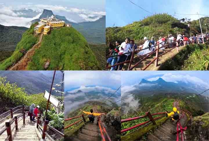 Adam’s Peak Steps, Sri Lanka: Possui mais de 5.000 degraus para alcançar o pico sagrado. Criados ao longo dos séculos, são acessados em peregrinações religiosas e valorizados por suas vistas impressionantes.
 Reprodução: Flipar