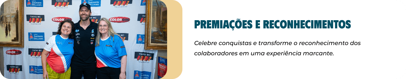 Premiações e reconhecimentos: celebre conquistas e transforme o reconhecimento dos colaboradores em uma experiência marcante.