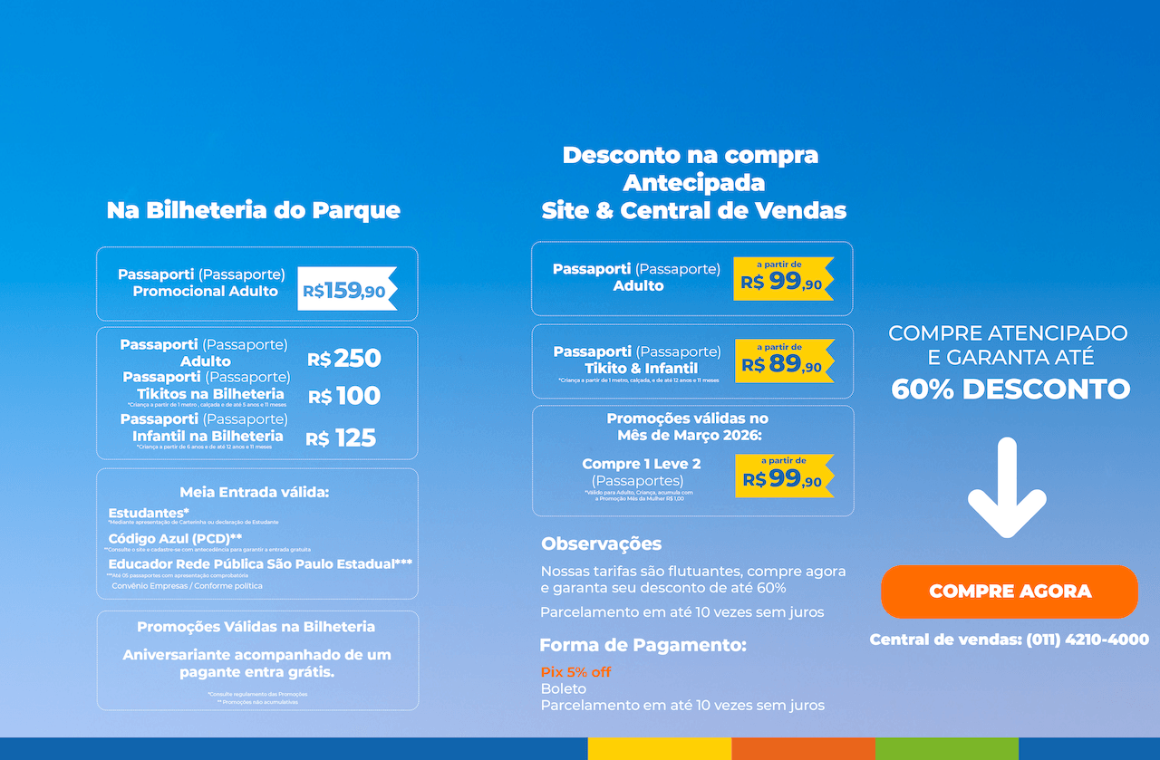 Tarifário de Bilheteria